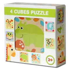 Cubo de cuentos con animales de safari 4 piezas