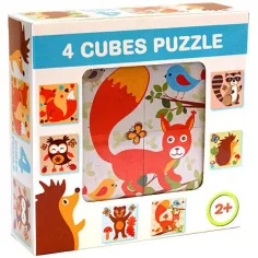 Cubo de cuentos con animales del bosque 4 piezas