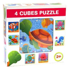 Cubo de cuentos con animales marinos 4 piezas