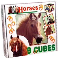 Cubo de cuentos de caballos 9 piezas
