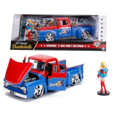 DC Comics Bombshells - Supergirl: modelo de coche de metal Ford F-100 Pickup de 1956 1/24 - Simba Toys
