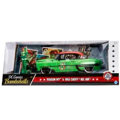 DC Comics: Figura de Poison Ivy y modelo de coche de metal 1953 Chevy Bel Air 1/24 - Simba Toys