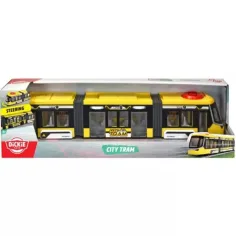 Dickie Toys: Tranvía urbano Siemens Combino amarillo con control y puertas abatibles - Simba Toys
