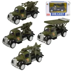 Die-Cast: Camión militar en varias versiones con freno de resorte 1/55