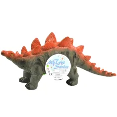 Dino World: Figura de dinosaurio Stegosaurus de material vinílico que emite sonido con relleno de algodón en tamaño de 35 cm