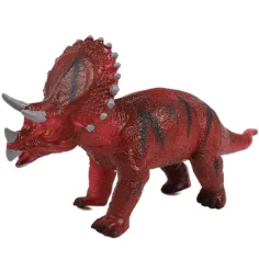 Dino World: Figura de dinosaurio Triceratops de material vinílico que emite sonido con relleno de algodón de 35 cm