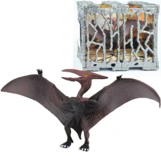 Dino World: Figura de Pterosaurio de 20 cm meticulosamente detallada en jaula