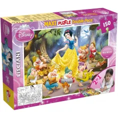 Disney Blancanieves 2 en 1 maxi puzzle y colorear 150 piezas 70x50cm - Lisciani
