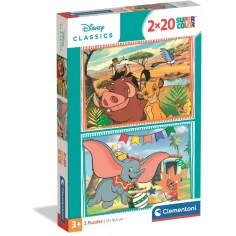 Disney Clásicos El Rey León y Dumbo 2x20 piezas Supercolor puzzle - Clementoni