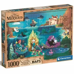 Disney: El rompecabezas del mapa de La Sirenita de 1000 piezas - Clementoni