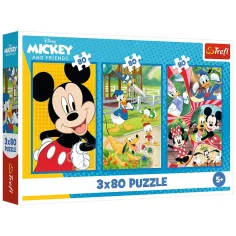 Disney: Equipo de Mickey Mouse 3x80 piezas puzzle - Trefl