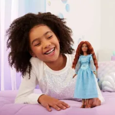 imagen de Disney La sirenita: muñeca Ariel con vestido azul de 30cm - Mattel 5