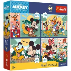 Disney Mickey Mouse y sus amigos – 4 x 88 piezas Premium Plus Kids puzzle – Trefl