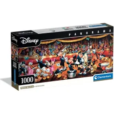 Disney – Mickey y sus amigos en la banda puzzle panorámico de 1000 piezas con póster - Clementoni