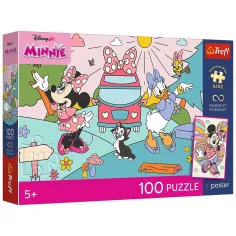 imagen de Disney Minnie Mouse Aventura Rosa 100 piezas UFT rompecabezas con póster - Trefl 1