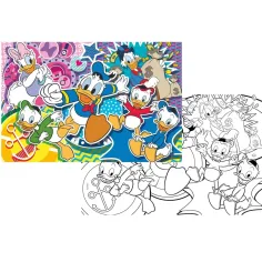 imagen de Disney Patoaventuras 2 en 1 108 piezas puzzle y colorear 70x50cm - Lisciani 2