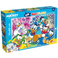 Disney Patoaventuras 2 en 1 108 piezas puzzle y colorear 70x50cm - Lisciani