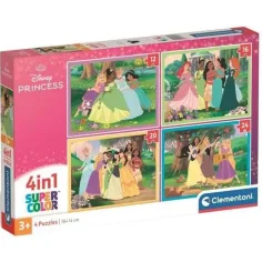 Disney Princesas 4en1 Supercolor puzzle - Clementoni