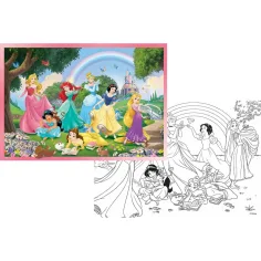 imagen de Disney Princesas arcoíris 2 en 1 rompecabezas y colorear 108 piezas - Lisciani 2