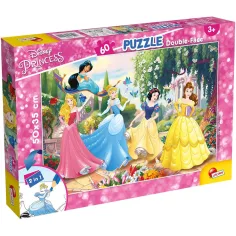 Disney Princesas - El encanto del jardín de cuentos 2 en 1 rompecabezas y colorear 60 piezas 50x35cm - Lisciani