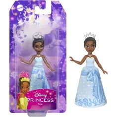 Disney Princesas: Mini muñeca Tiana princesa en vestido azul - Mattel