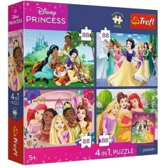imagen de Disney Princesas - puzzle 4 en 1 de 4 x 88 piezas - Trefl 1