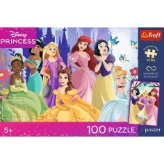 Disney Princesas rompecabezas de 100 piezas con póster - Trefl