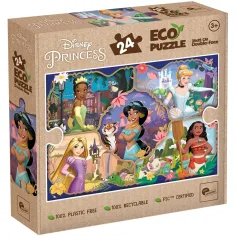 Disney princesas y sus animales 2 en 1 24 piezas Eco mini puzzle y colorear 35x25cm - Lisciani