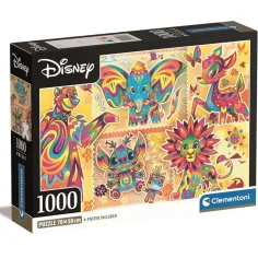 Disney - Puzzle de 1000 piezas de personajes clásicos con póster - Clementoni