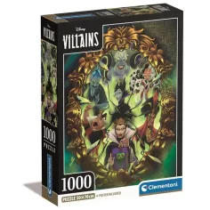 Disney - Puzzle de 1000 piezas de Villanos con póster - Clementoni