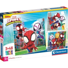 Disney Spidey 3x48 piezas Supercolor puzzle - Clementoni