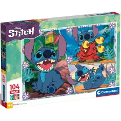 Disney Stitch 104 piezas maxi Supercolor puzzle - Clementoni