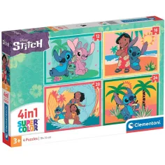 Disney Stitch 4 en 1 Supercolor puzzle - Clementoni