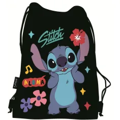 Disney Stitch Black Aloha mochila, bolsa deportiva 34x43cm