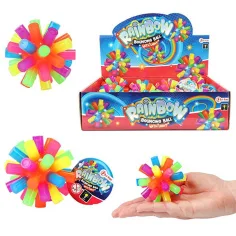 imagen de Fun pelota rebotadora luminosa de colores arcoíris 1ud 1