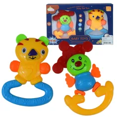 Divertido set de sonajero y mordedor de bebé de 2 piezas