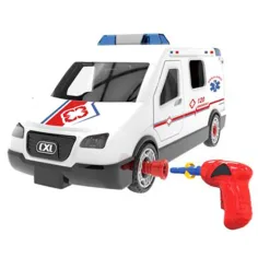 DIY hazlo tú mismo coche de rescate ensamblable con efectos de luz y sonido 63 piezas