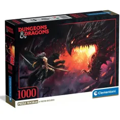 Dungeons & Dragons – Batalla de Dragones puzzle de 1000 piezas con póster - Clementoni