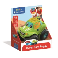 Dusty, cochecito de bebé de arrastre con sonido y luz - Clementoni