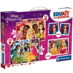 Edukit: Colección de juegos 4 en 1 de Princesas Disney - Clementoni