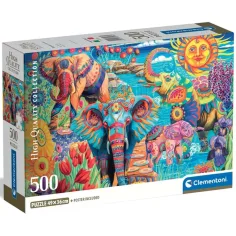 El carnaval de los elefantes rompecabezas compacto de 500 piezas - Clementoni