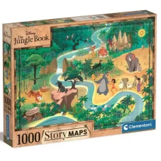 El mapa de la historia del Libro de la Selva puzzle de 1000 piezas - Clementoni