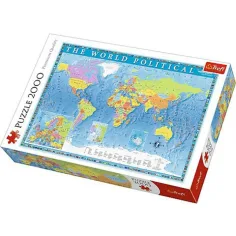 El mapa político del mundo puzzle de 2000 piezas - Trefl