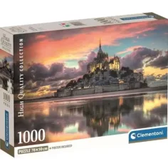 El maravilloso puzzle de Mont Saint-Michel de 1000 piezas con póster - Clementoni