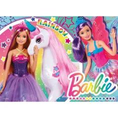 imagen de El mundo mágico de Barbie 4x48 piezas maxi puzzle de suelo 35x25cm - Lisciani 2