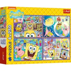 imagen de El mundo peculiar de Bob Esponja puzzle de 4x250 piezas - Trefl 1