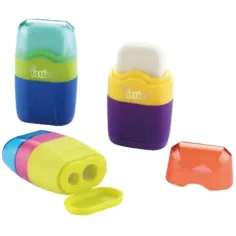 El sacapuntas de goma de dos agujeros Color Wave de The Littlies en varias versiones