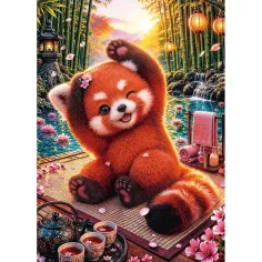 imagen de Encantador panda rojo rompecabezas de 500 piezas calidad Premium plus - Trefl 2