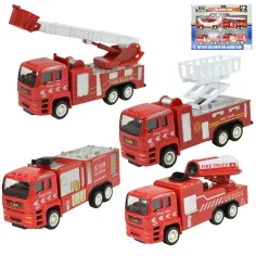 Equipo de Rescate de Incendios: set de 4 camiones de bomberos de metal