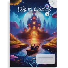 Escribo y dibujo cuaderno 2 en 1 de 4º grado con líneas y páginas en blanco A/5